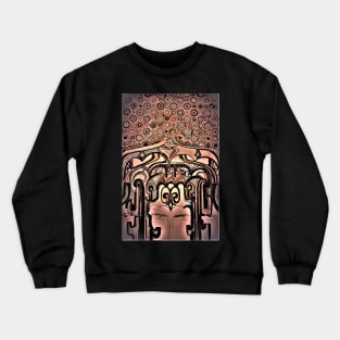 abstract art nouveau 3 faces Jacqueline Mcculloch Crewneck Sweatshirt